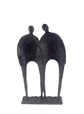 现代轻奢样板间书房酒柜书柜摆件首饰盒抽象装饰画组合家居装饰品