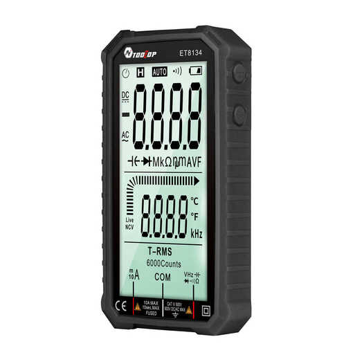 tooltop万用表 et8134报警功能全多功能 屏 万用表变色