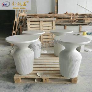 代轻奢家用客现厅茶XMS-ZZ02几边几简约白色圆水泥茶桌办公洽谈室