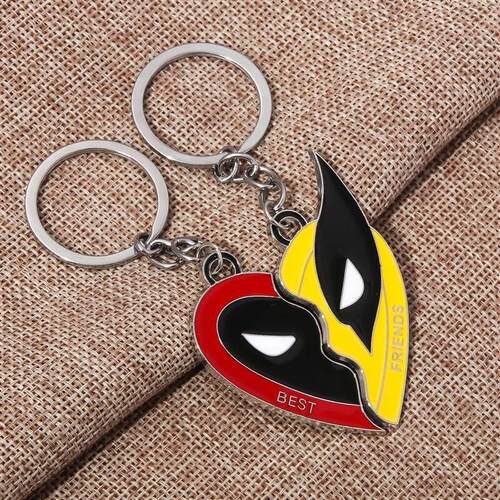 Movie Superhero Deadpool and Wolverine Best Friends keychain