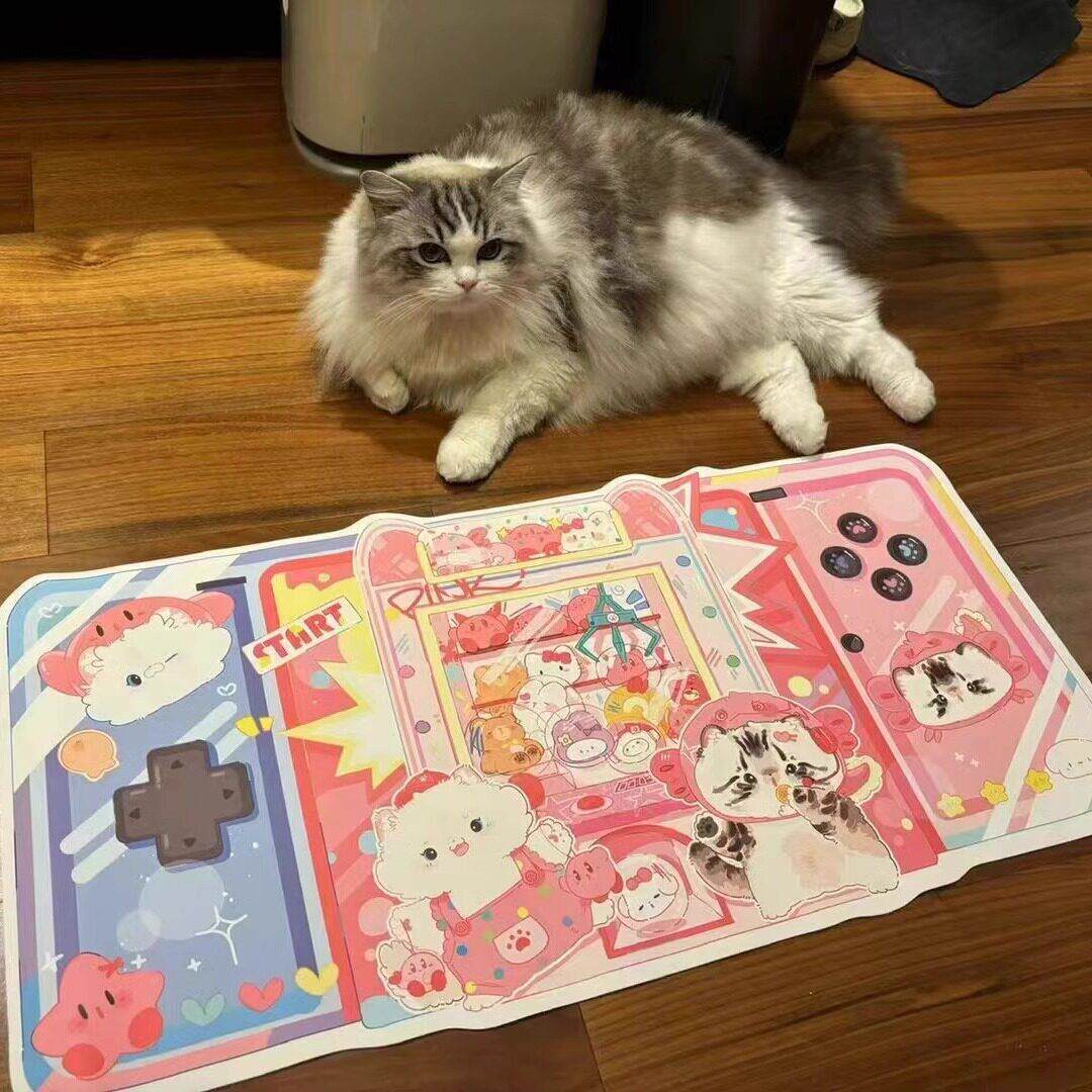 【原创】宠物猫狗兔兔夹娃娃机系列餐垫防水防滑皮革材质