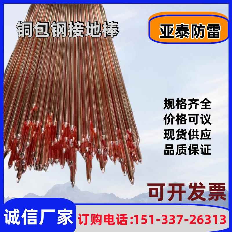 镀铜钢棒铜覆钢垂直接地棒防雷避雷接地器材铜包钢接地棒定制