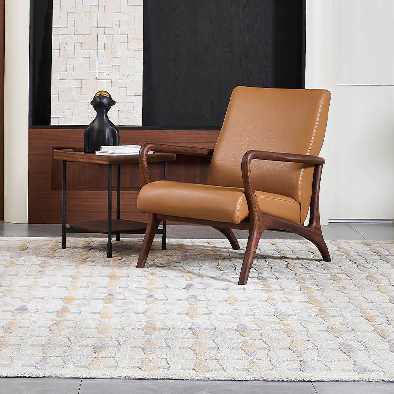 乌金木实木休闲椅家用椅子单人沙发椅客厅卧室高端家具阳台懒人椅