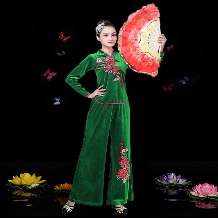 广场舞金丝绒中老年广场舞套装