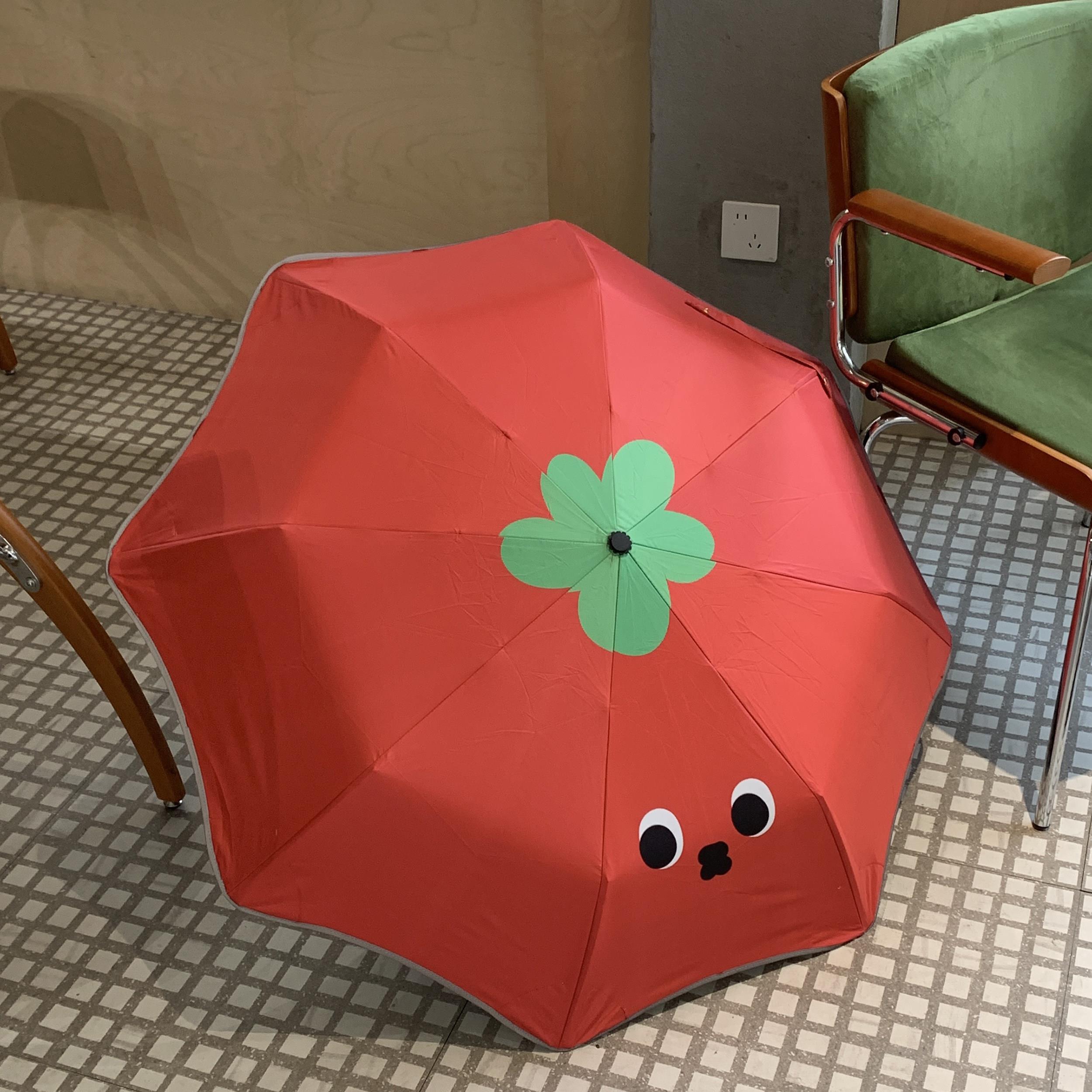 卡通创意三折伞可爱小巧晴雨两用伞学生上学折叠雨伞女生便携手动