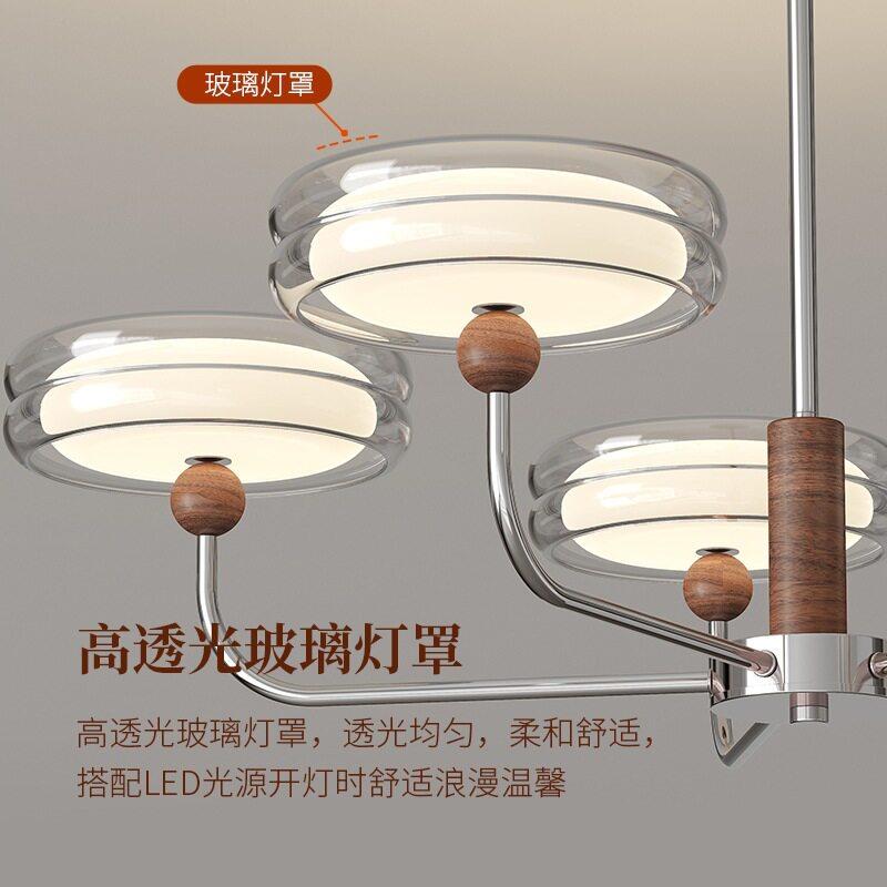 美式客厅吊灯复古设计师大厅主灯中古风端大气简约胡桃木纹灯