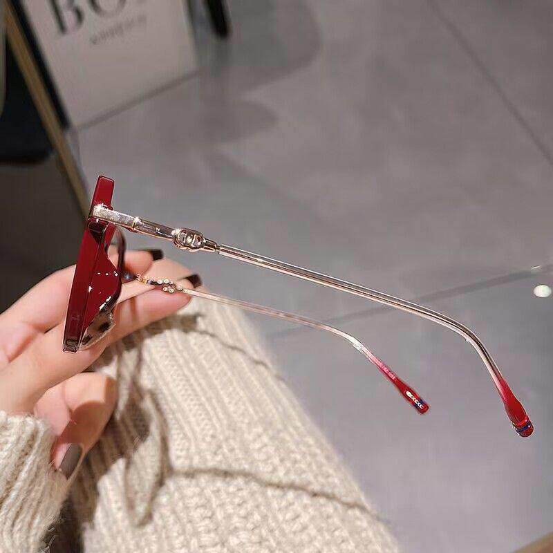 防蓝光眼镜近视女酒红色有度数眼睛超轻多边形素颜大脸显瘦