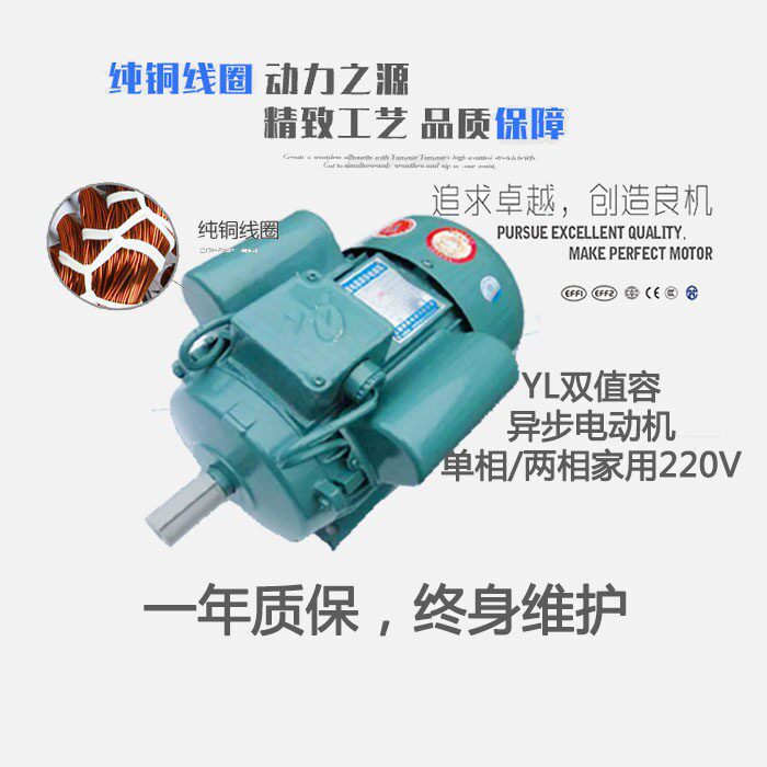 国标铜芯双电容电机220v两相单相380V三相电动机马达550W750w/3KW
