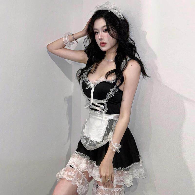 女佣cos性感内衣趣味制服纯欲睡衣蕾丝女仆套装情调黑丝大码睡裙