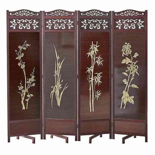 现代简约实木屏风隔断卧室客厅酒店办公室折叠移动中式折屏玄关