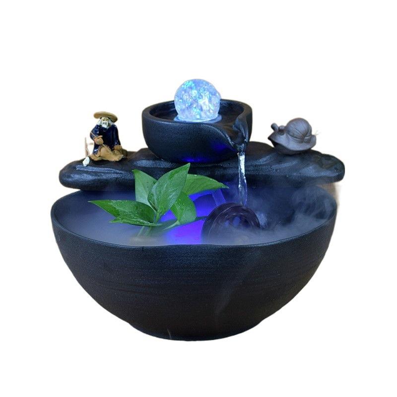 风水陶轮AL100804水喷泉假山招财养流鱼装缸盆家居客厅开业送礼饰