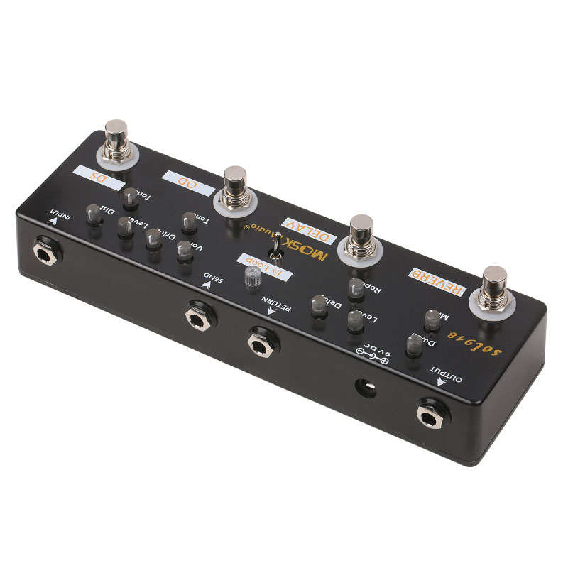 Moskyaudio SOLO918 综合效果器 电吉他混响延迟失真过载单块组合
