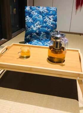 带脚餐盘床上折叠餐盘楠竹托盘竹木制茶盘餐桌宿舍电脑桌飘窗茶几
