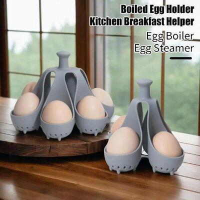 Boiled Egg Holder Silicone Egg Steamer Tray with Anti-scald