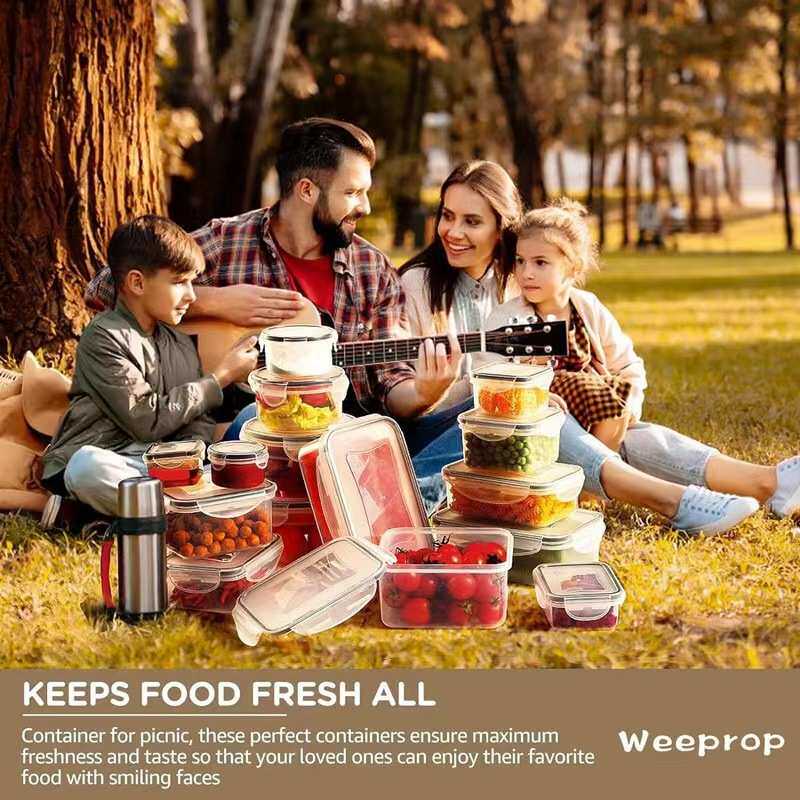 塑料水果盒便携外出水果盒塑料盒保鲜盒便当盒收纳盒PP饭盒24件套