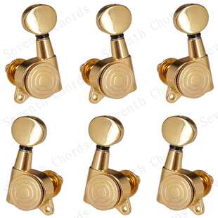 带锁弦电吉他弦钮扭后弦锁木电吉他琴弦钮旋钮弦轴上弦器小凹手金