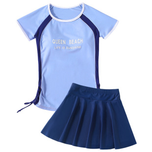 女士泳装 泳衣女款 保守分体微胖女孩遮肚显瘦游泳衣2024年新款