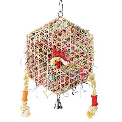 F92B Pet Bird Chew Toy Natural Rattan Shredded Paper for