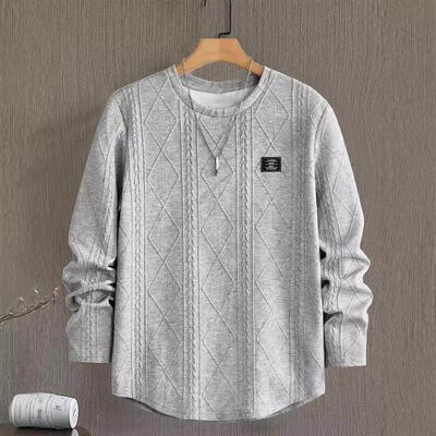 Letter collage chest detail loose fitting pullover long