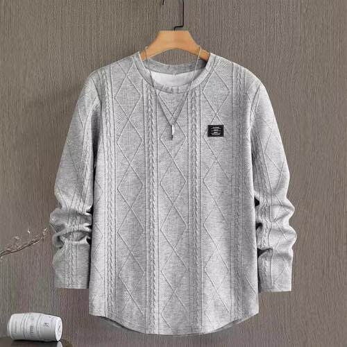 Letter collage chest detail loose fitting pullover long