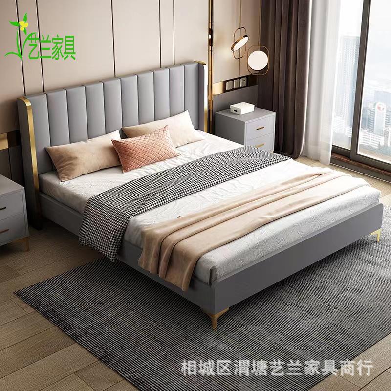 简轻奢软包床代实木床现租简yl-26约双人床欧出屋单人床酒店用床
