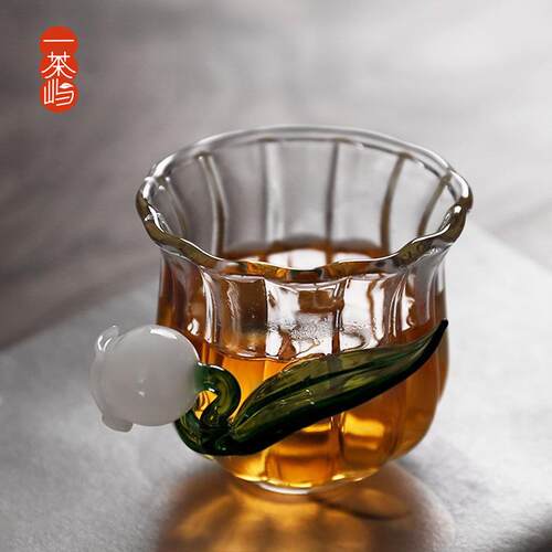 高颜值花瓣手工铃兰花主人杯子咖啡杯红茶杯玻璃耐高温品茗杯茶具