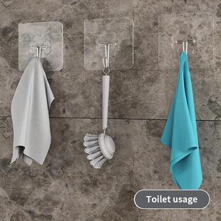 10PCS Transparent Self Adhesive Hook Wall Hanging Hooks for