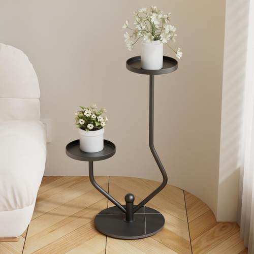 北欧风花架客厅落地式阳台铁艺植物架多肉花盆架多层室内家用