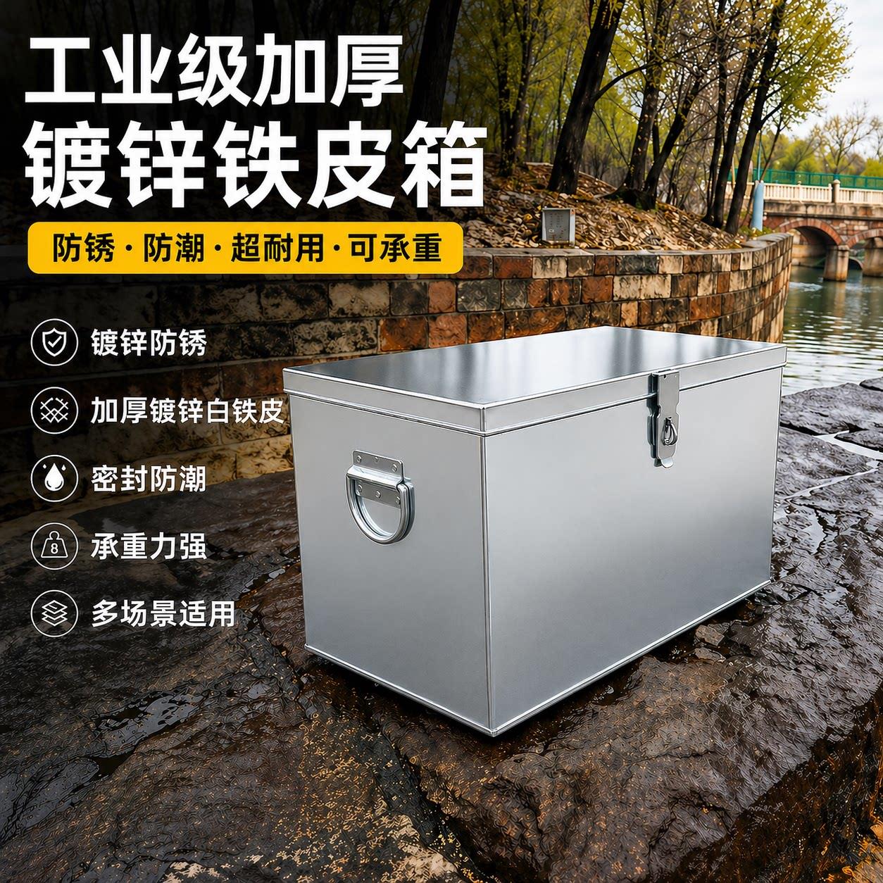 定制做大小号白铁皮带锁工具箱子钱款票据文件资料柜储物长方形