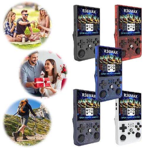 R36MAX Retro Handheld Game Console 4.0in HD IPS Screen