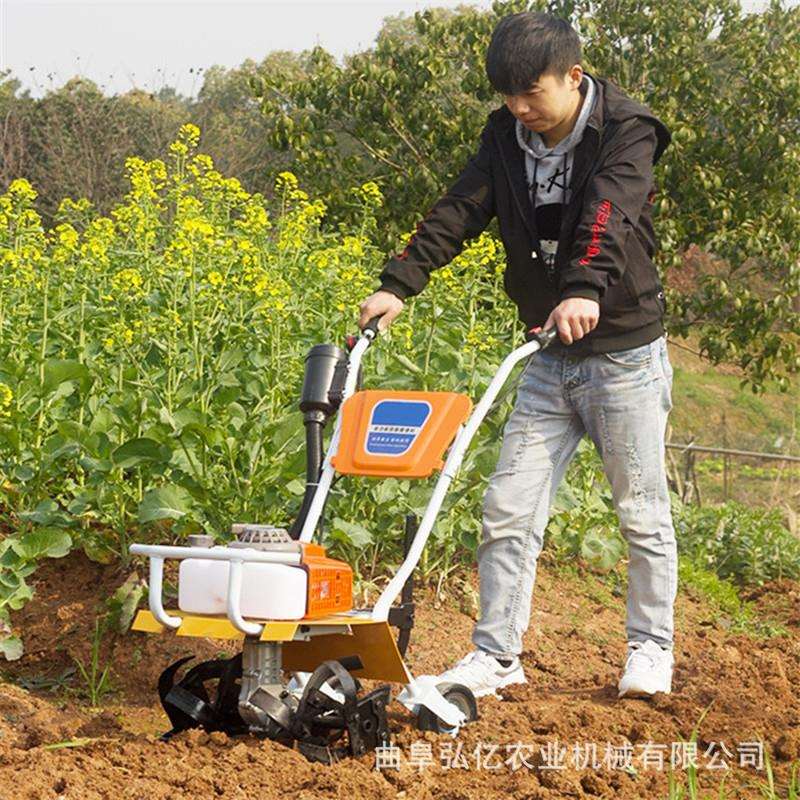 人手推菜松土锄园机果树行间草旋耕犁地机茶园小老型开UMS荒打田