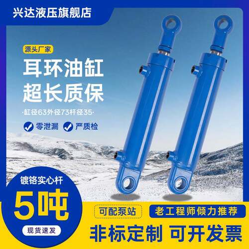 5吨双向液压油缸双耳环微型油缸63缸径升降定制伸缩异形单向推力