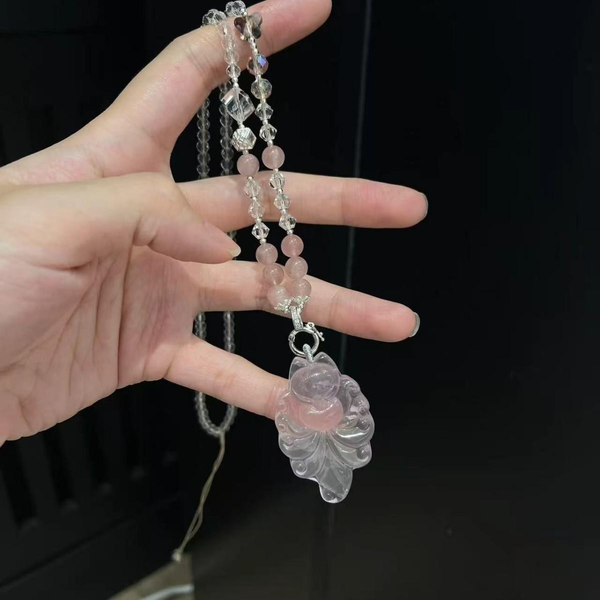 合集邮包晶KGE九尾狐粉狸水雕刻幽灵发晶水晶紫水晶胶花桃花挂件