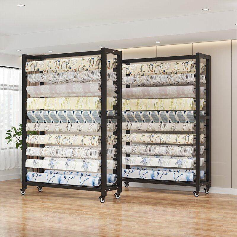 纺织布料面料展示架移动带轮家纺布卷布样吊卡货架皮革桌布塑料膜,商业/办公家具,置物架/陈列架/储物架/展示架,淘宝优惠券,粉丝福利购,淘宝优惠卷