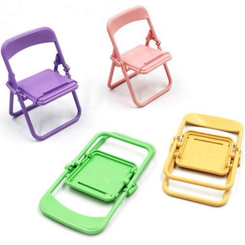 Creative folding chair and table mobile phone stand, macaron