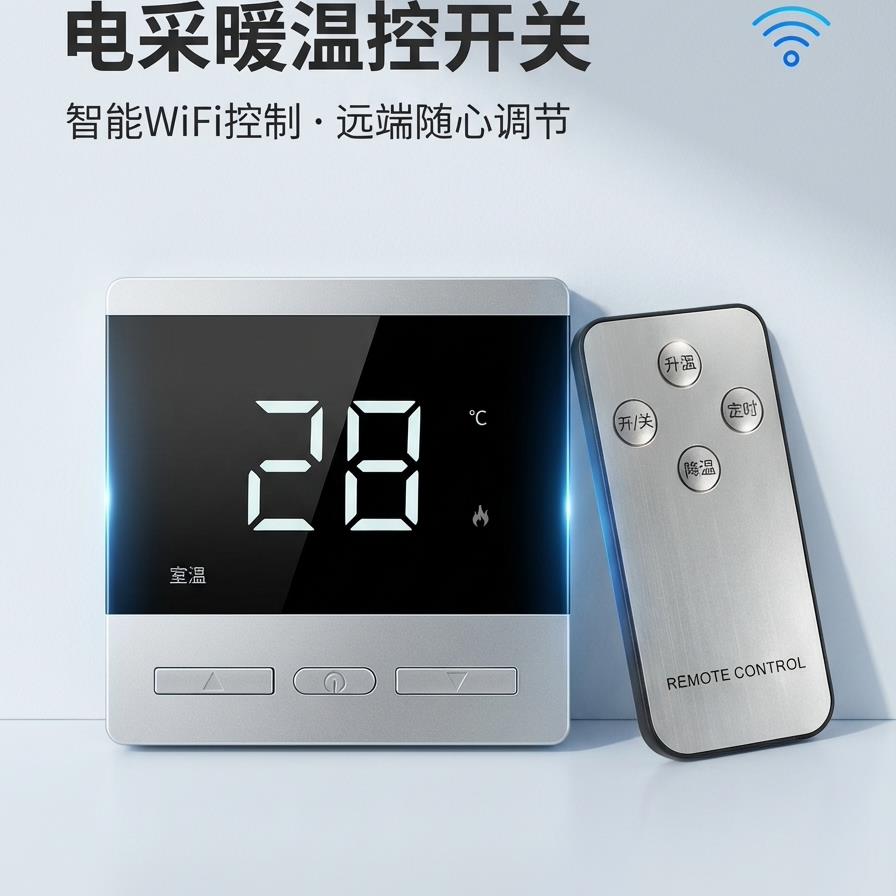智能电地暖碳纤维电采暖墙暖电热膜电热画电热线温度控制开关家用