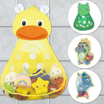 Baby Bath Toys Cute Duck Frog Mesh Net Storage Bag Strong Su