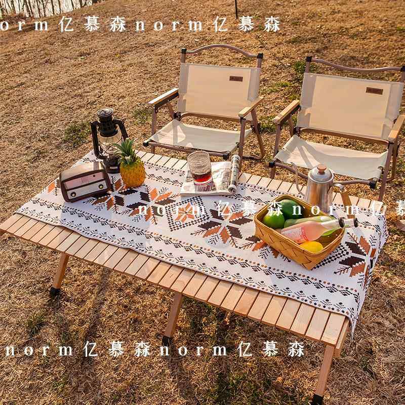 户外桌子煮野营露营桌旗蛋卷桌露营防水装饰桌垫桌布野餐高级喝茶