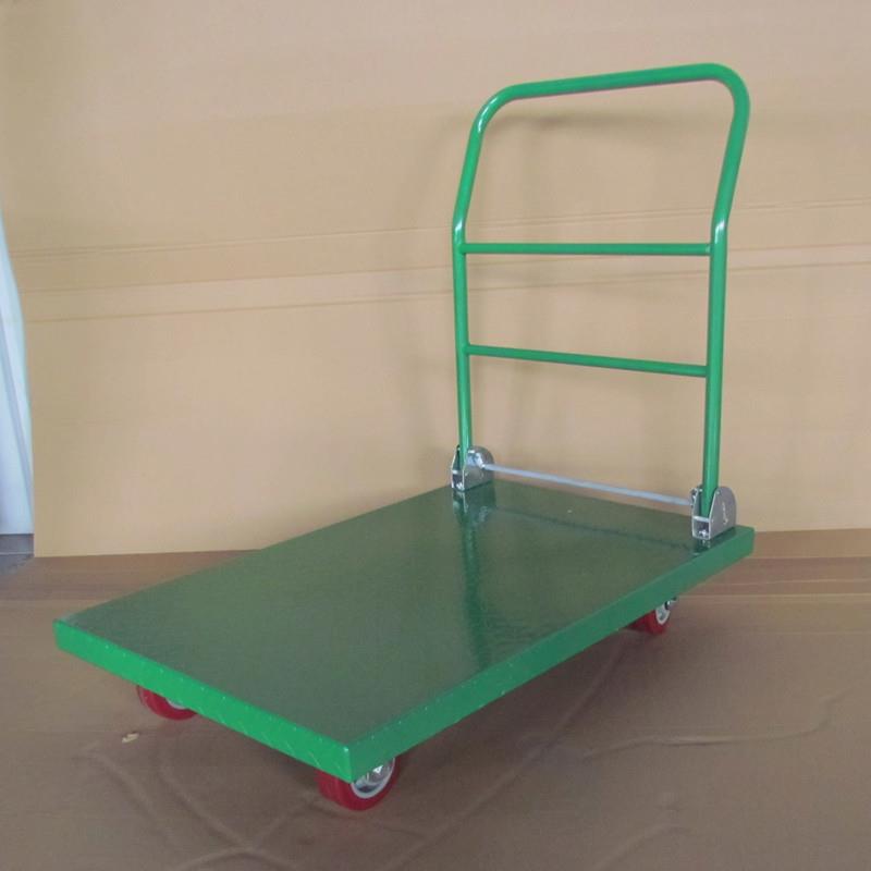 物流搬运手推车绿色折叠平板车仓库小型手推车拉货搬运工具车厂家