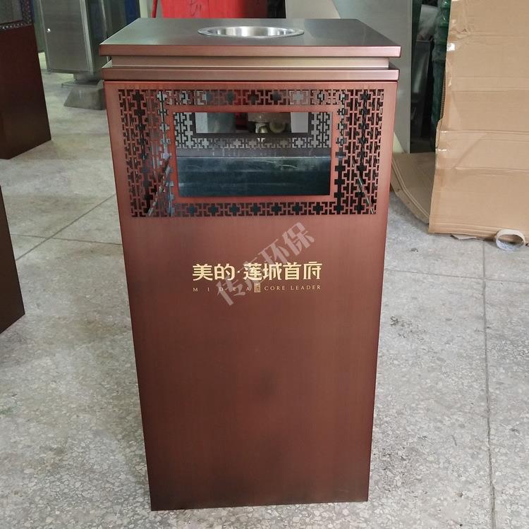 物业小区不锈钢分类垃圾桶售楼部镂空筒烤漆果皮箱钢制环保