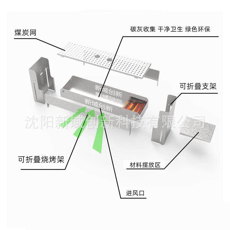 户外专用便携烧烤炉/烧烤全套工具摆摊304加厚不锈钢烤肉串