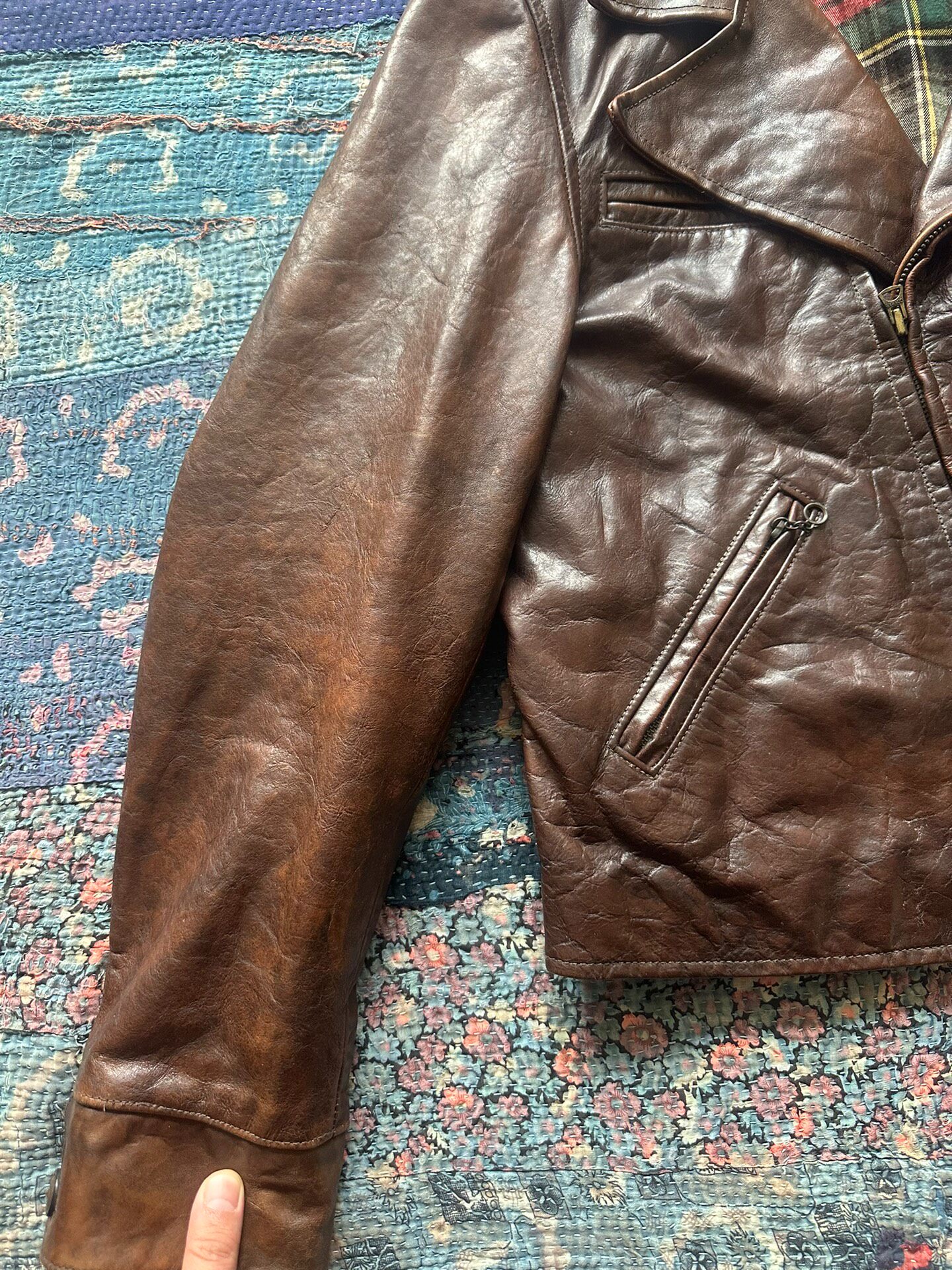 Polo Ralph Lauren Brown Biker Leather Jacket — label