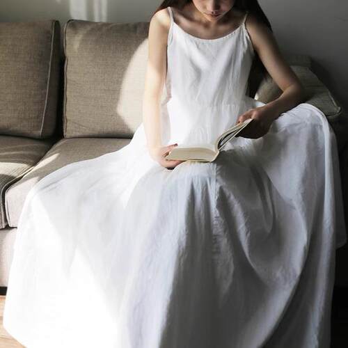 Clear cold wind, big swing, multi pleated camisole skirt,