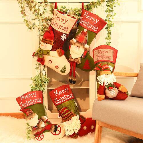 Christmas stocking gift bag Large small goodie bag gift bag