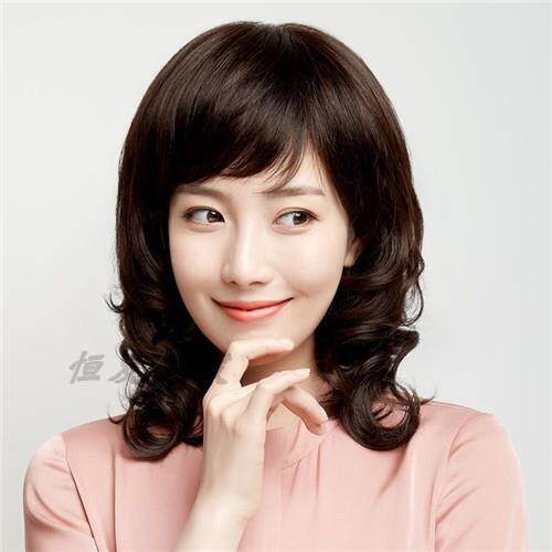 高档发女中长卷发大波浪长发发披肩中年妈假妈真老发全头套女自然