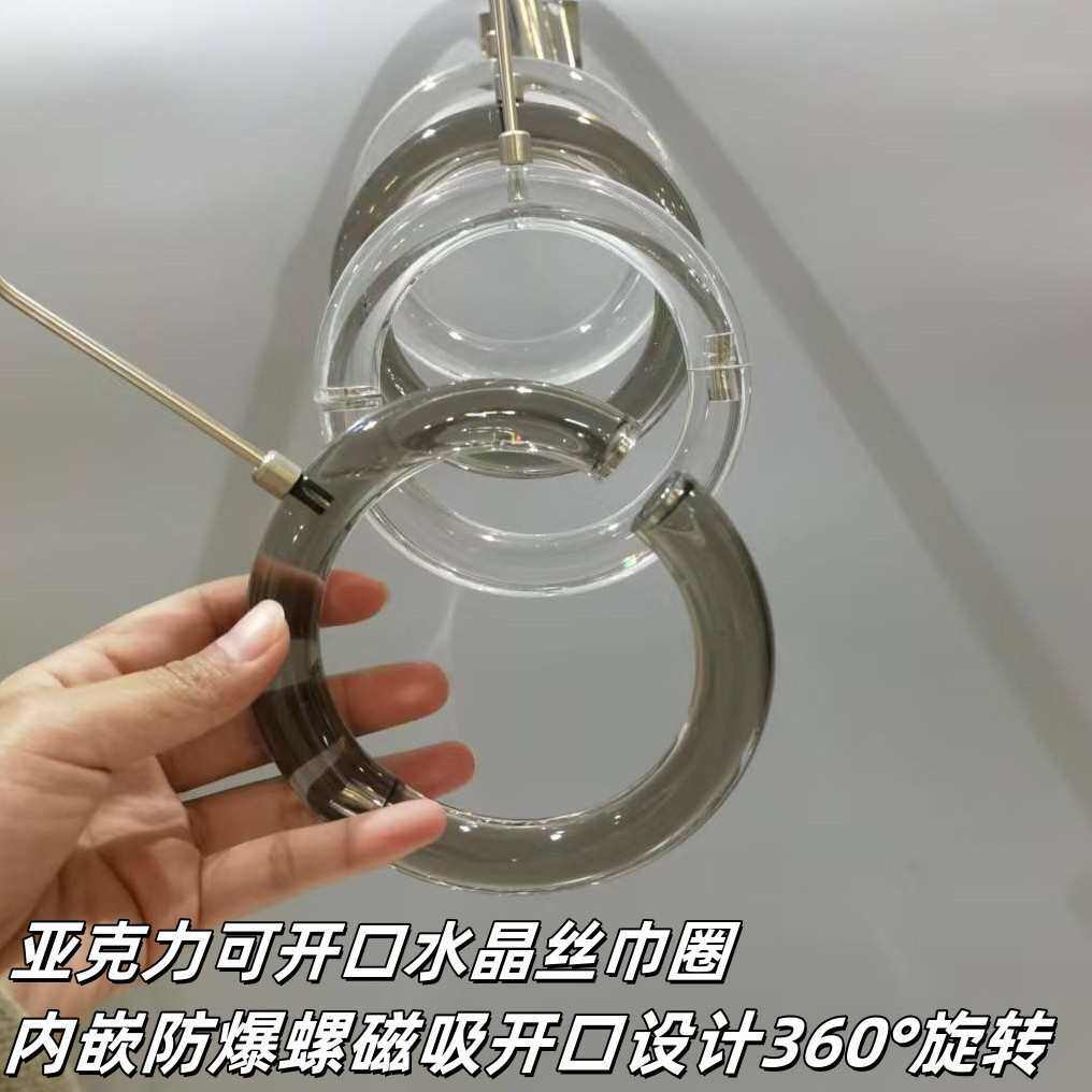 服装店S钩水晶亚克力吊环可开口透明圆圈衣架挂钩围巾丝巾领带S勾