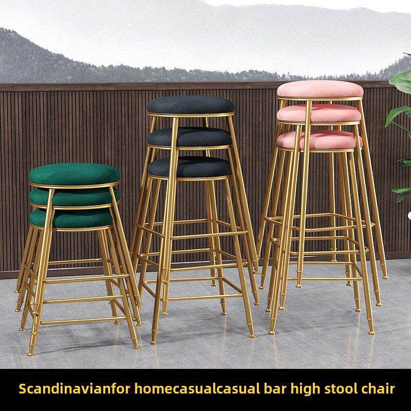 北欧铁艺吧台椅子家用折叠高脚凳咖啡餐厅现代简约高凳子可摞叠