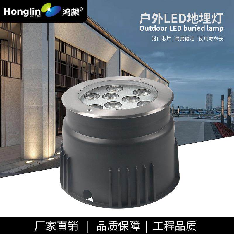 户外18W24WLED地埋灯嵌入式室外景观庭院不锈钢埋地射灯广场地埋