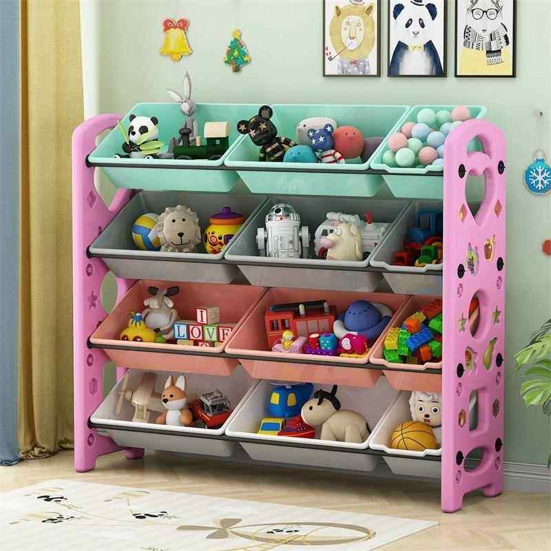 儿童玩具收纳置物架落地多层书架大容量架儿物园储柜分类整幼SHV