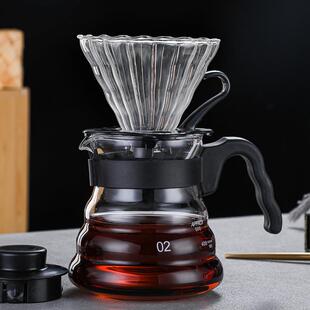 跨境玻璃咖啡壶套装 可logo家用 V60滤杯咖啡漏斗手冲壶套装